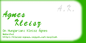 agnes kleisz business card