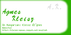 agnes kleisz business card